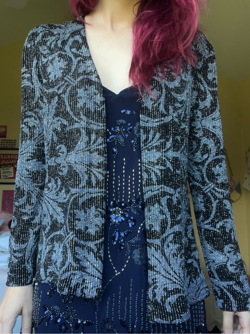 Black & Silver Sparkly Blazer Jacket